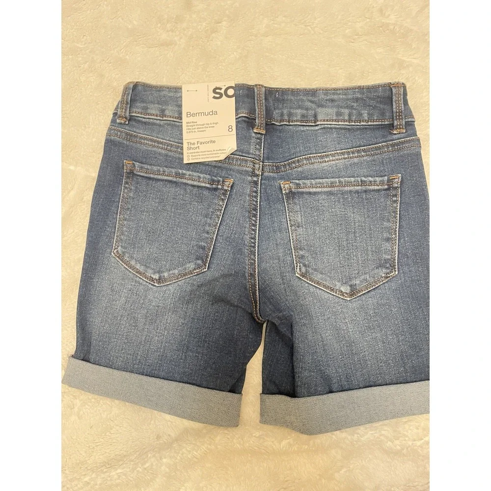 Sonoma Girl's Bermuda Jean Shorts‎ Size 8 Adjustable New